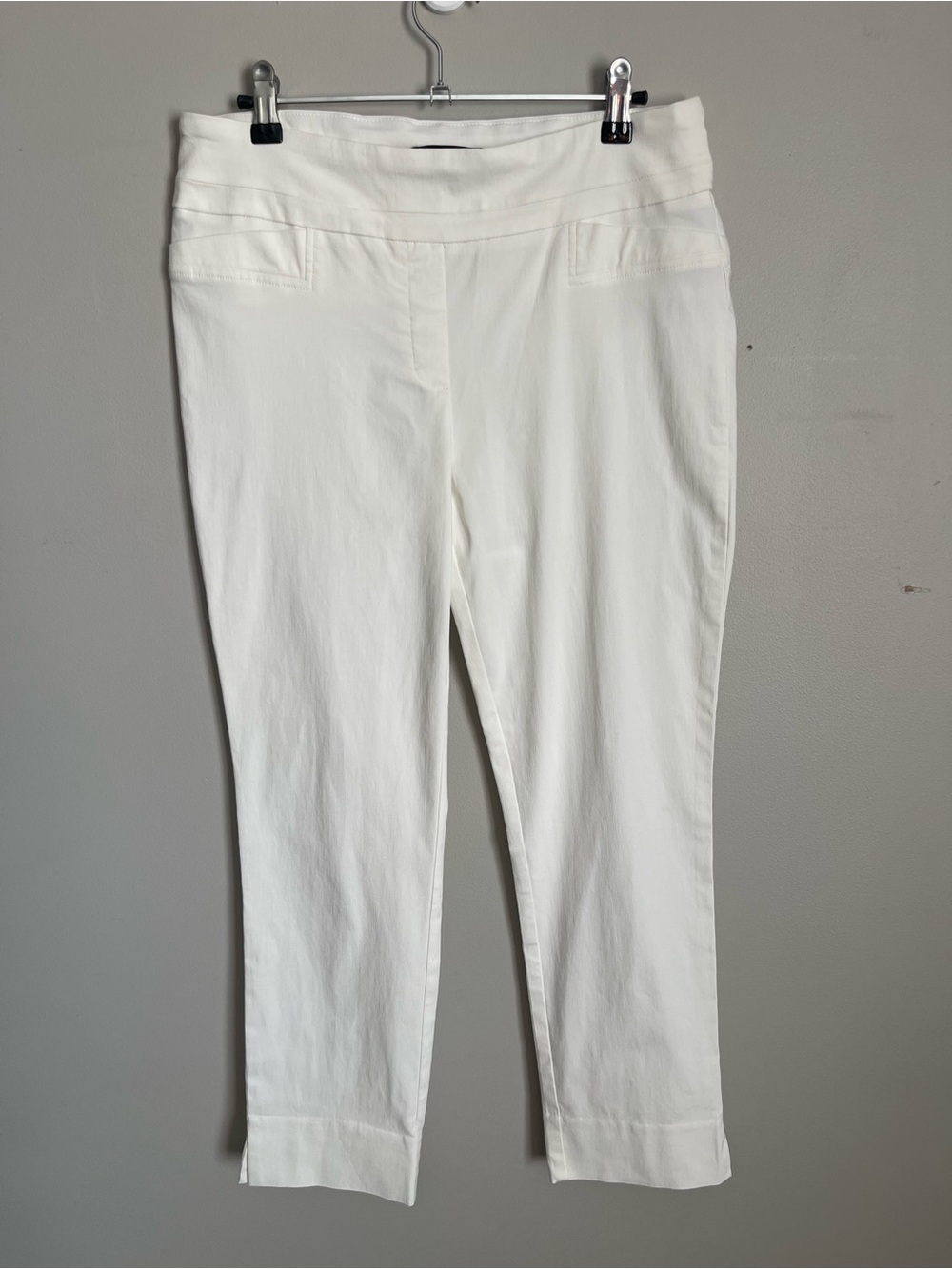 RENUAR White Slim Fit Stretch Pull-on Ankle Pants Sz 10